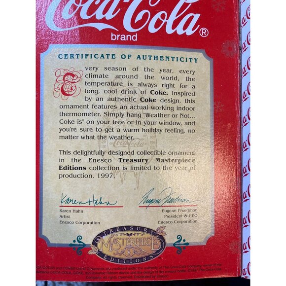 Enesco Coca Cola, The Forecast calls for COKE Thermostat Ornament - Picture 4 of 15